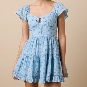 American Eagle Flutter Sleeve Mini Dress in Blue